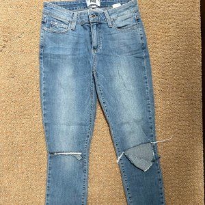 PAIGE blue jeans with knee rips!